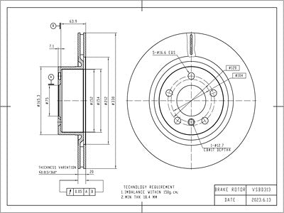 Brake Disc - VSBD313