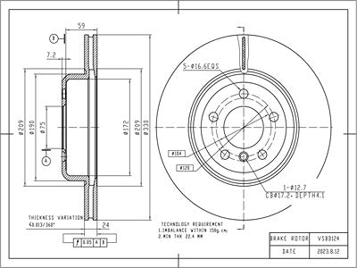 Brake Disc - VSBD124
