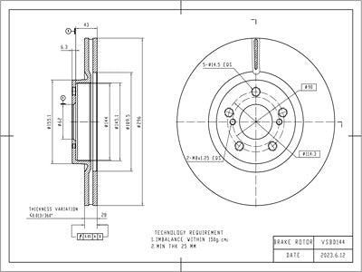 Brake Disc - VSBD144