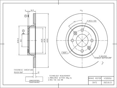 Brake Disc - VSBD261
